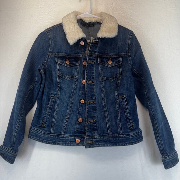 NWT Talbots Denim Jean Jacket Faux Shearling Collar Gilmore Girls Size SP Rory - Picture 9 of 9